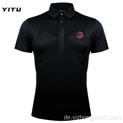 Feuchtigkeitstransportierendes Dry Fit Poloshirt Schwarz